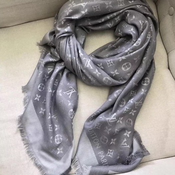 Louis Vuitton MONOGRAM DENIM Scarf M33695 Grey