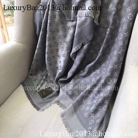 Louis Vuitton MONOGRAM DENIM Scarf M33695 Grey