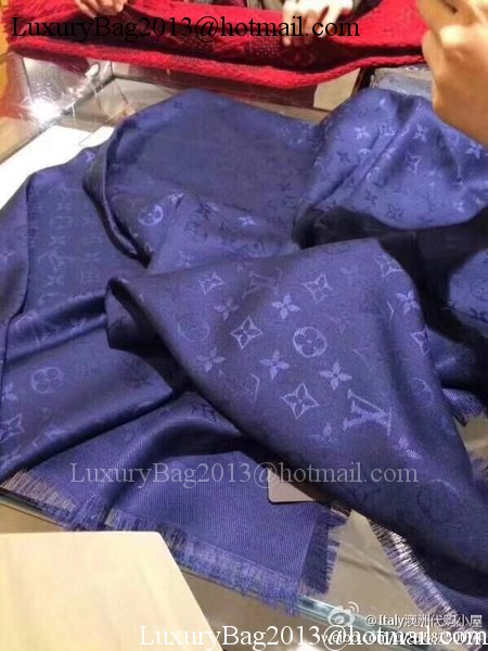 Louis Vuitton MONOGRAM DENIM Scarf M33695 Royal