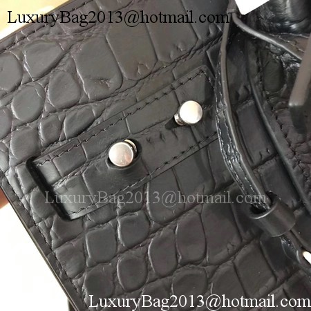 Yves Saint Laurent Classic Sac De Jour Bag Croco Leather Y398709 Black