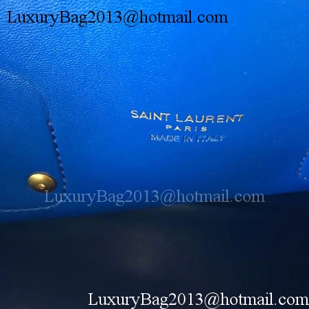 Yves Saint Laurent Classic Sac De Jour Bag Smooth Leather Y398709 Black&Blue