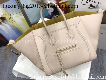 Celine Luggage Phantom Tote Bag Calfskin Leather CT3372 Apricot&Yellow