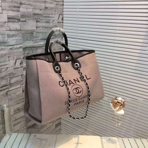 Chanel Large Canvas Tote Shopping Bag CNA1679 Grey