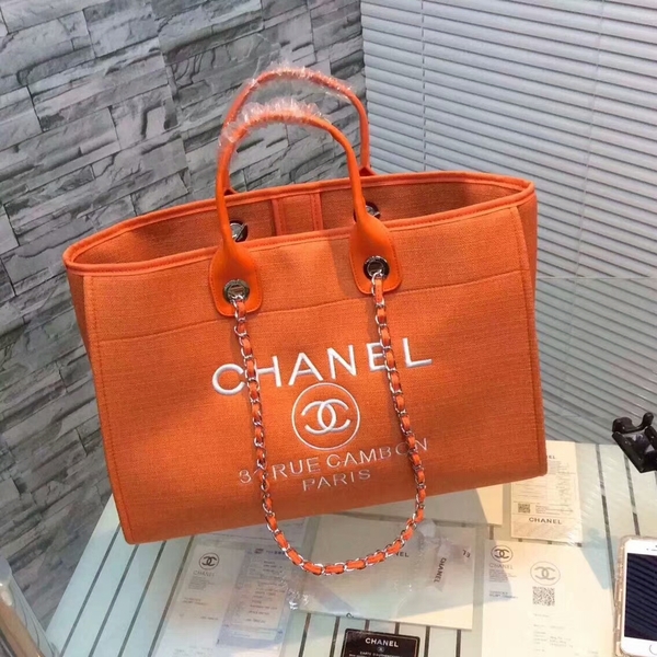 Chanel Large Canvas Tote Shopping Bag CNA1679 Orange