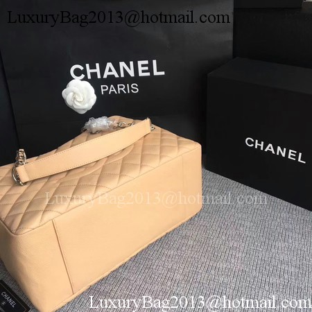 Chanel LE Boy Grand Shopping Tote Bag GST Apricot Cannage Pattern A50995 Silver