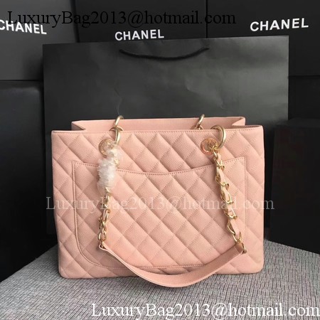 Chanel LE Boy Grand Shopping Tote Bag GST Pink Cannage Pattern A50995 Gold