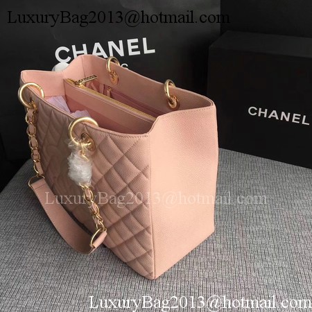 Chanel LE Boy Grand Shopping Tote Bag GST Pink Cannage Pattern A50995 Gold