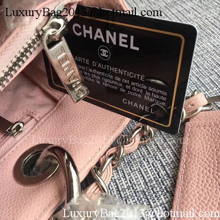 Chanel LE Boy Grand Shopping Tote Bag GST Pink Cannage Pattern A50995 Silver