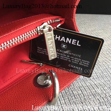 Chanel LE Boy Grand Shopping Tote Bag GST Red Cannage Pattern A50995 Silver