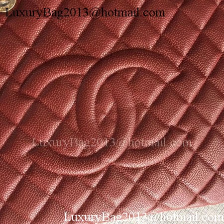 Chanel LE Boy Grand Shopping Tote Bag GST Wine Cannage Pattern A50995 Gold