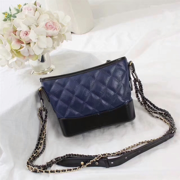 Chanel Gabrielle Calfskin Leather Shoulder Bag 8122A Blue