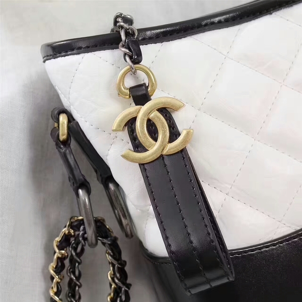 Chanel Gabrielle Calfskin Leather Shoulder Bag 8122A White