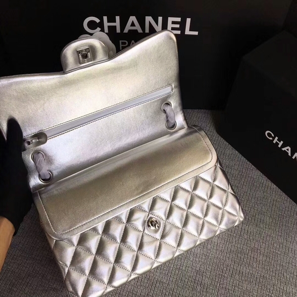 Chanel Flap Shoulder Bags Original Lambskin Leather CF1113 Silver