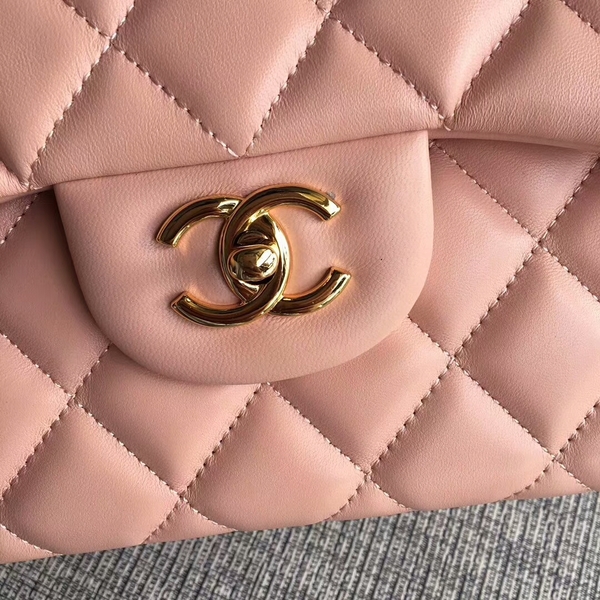 Chanel Flap Shoulder Bags Light Pink Original Lambskin Leather CF1113 Glod