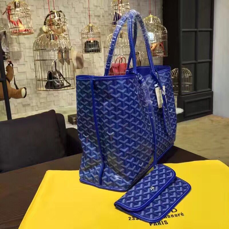 Goyard Y Doodling Calfskin Leather Tote Bag 7901 Blue