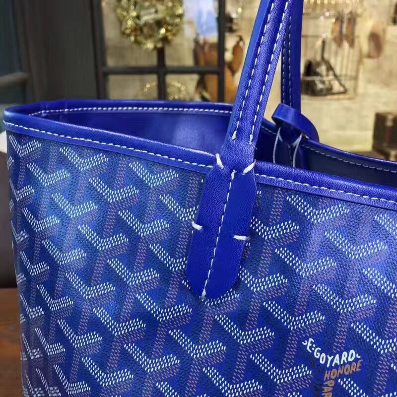 Goyard Y Doodling Calfskin Leather Tote Bag 7901 Blue