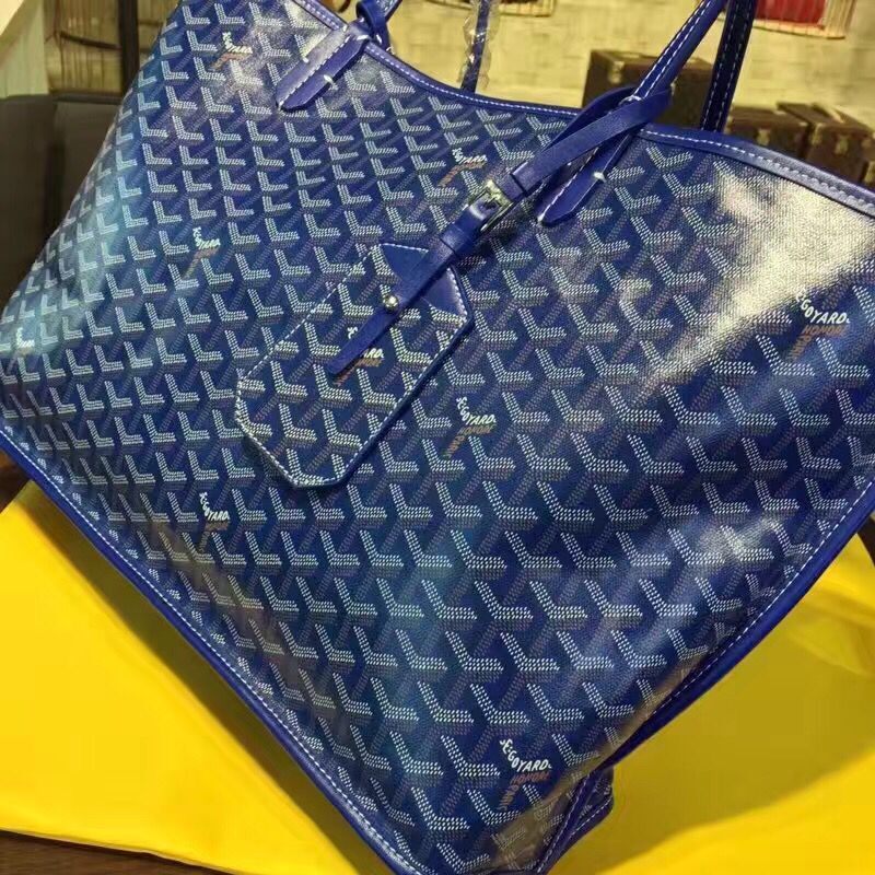 Goyard Y Doodling Calfskin Leather Tote Bag 7901 Blue