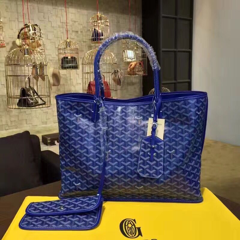 Goyard Y Doodling Calfskin Leather Tote Bag 7901 Blue