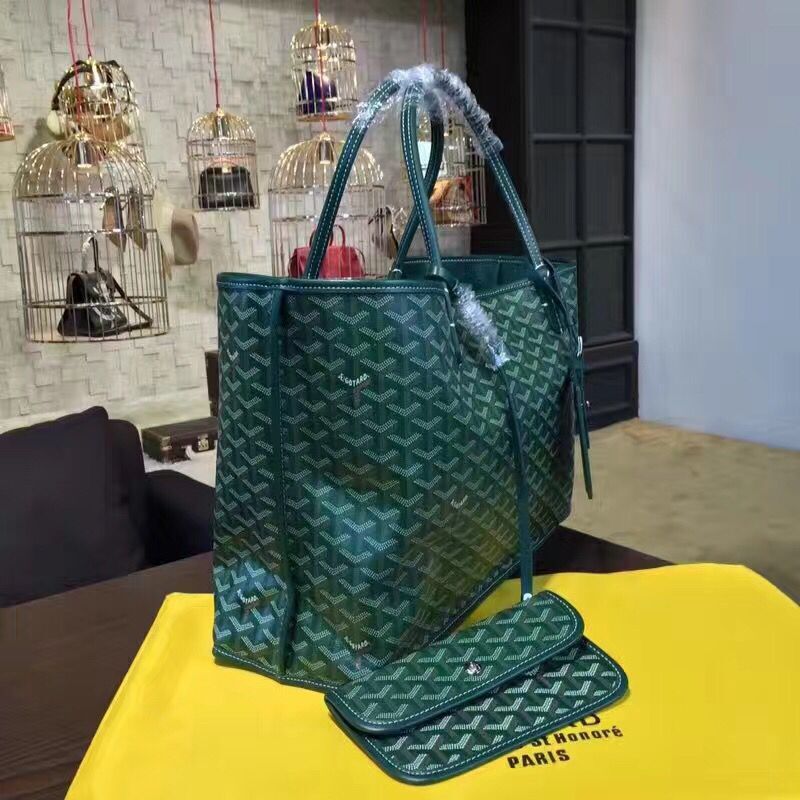 Goyard Y Doodling Calfskin Leather Tote Bag 7901 Green