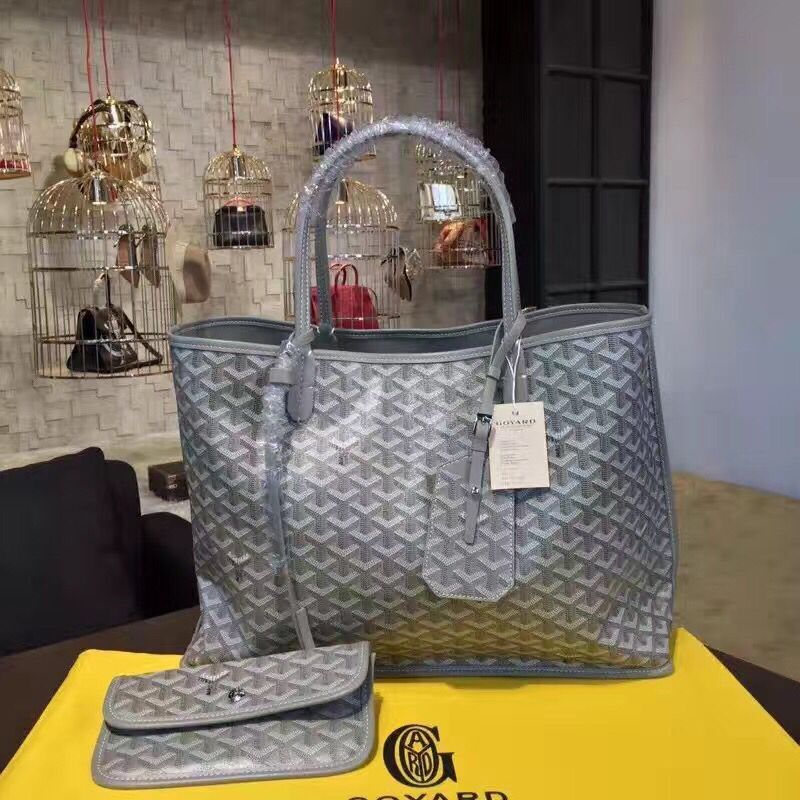 Goyard Y Doodling Calfskin Leather Tote Bag 7901 Grey