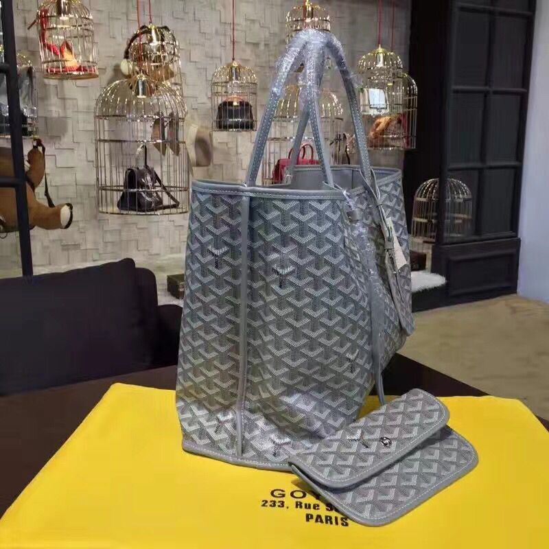 Goyard Y Doodling Calfskin Leather Tote Bag 7901 Grey