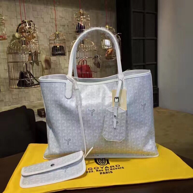 Goyard Y Doodling Calfskin Leather Tote Bag 7901 Offwhite