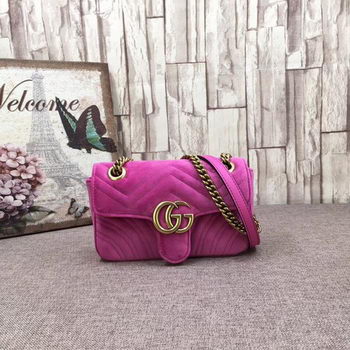 Gucci GG Marmont Embroidered Velvet mini Bag 446744T Rose