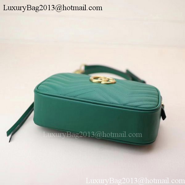 Gucci GG Marmont Matelasse Shoulder Bag 447632 Green