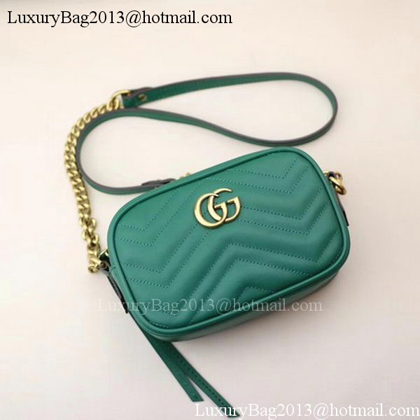 Gucci GG Marmont Matelasse mini Bag 448065 Green