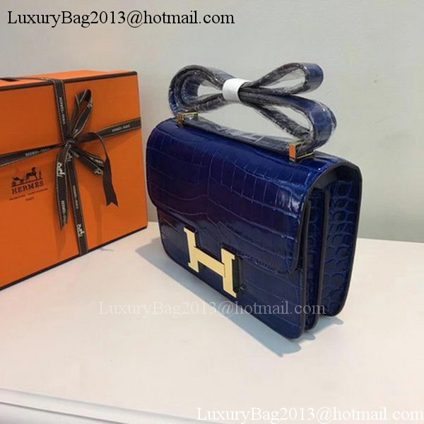 Hermes Constance Bag Croco Leather H9978C Blue