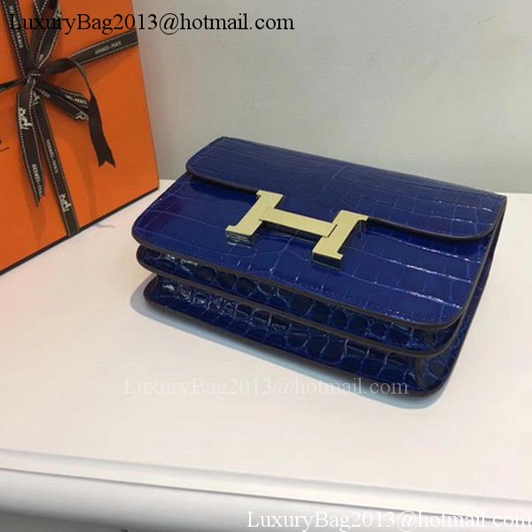 Hermes Constance Bag Croco Leather H9978C Blue