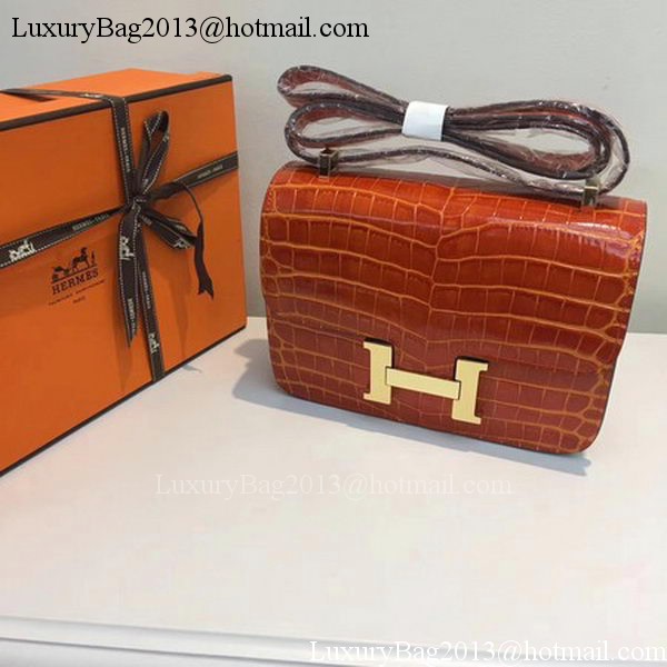 Hermes Constance Bag Croco Leather H9978C Orange