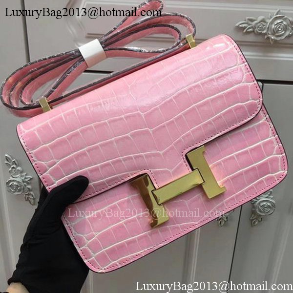 Hermes Constance Bag Croco Leather H9978C Pink