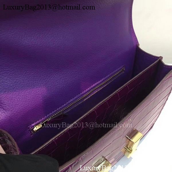 Hermes Constance Bag Croco Leather H9978C Purple