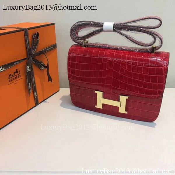 Hermes Constance Bag Croco Leather H9978C Red