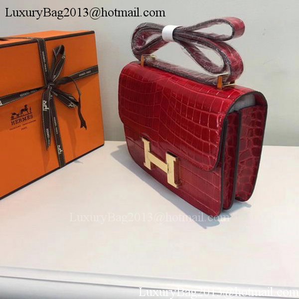 Hermes Constance Bag Croco Leather H9978C Red