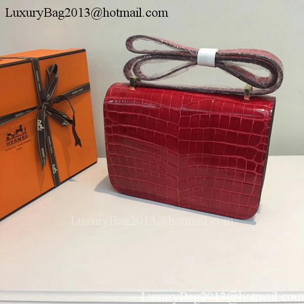 Hermes Constance Bag Croco Leather H9978C Red