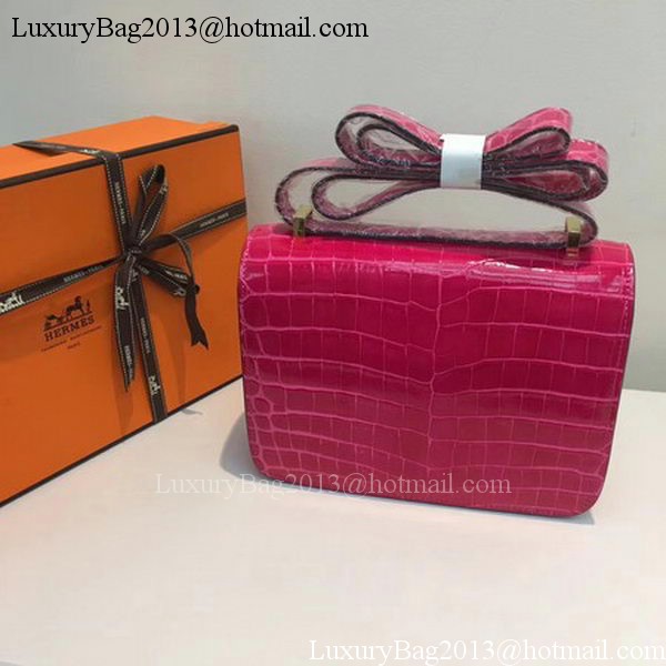 Hermes Constance Bag Croco Leather H9978C Rose