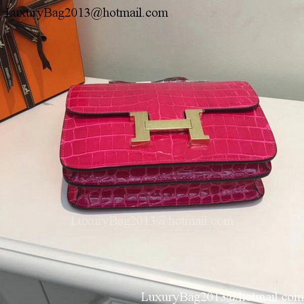 Hermes Constance Bag Croco Leather H9978C Rose