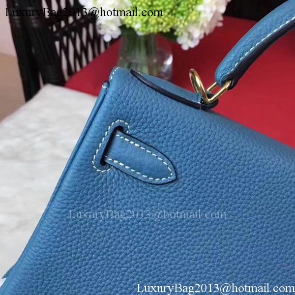 Hermes Kelly 32cm Shoulder Bag TOGO Leather KY32 Blue