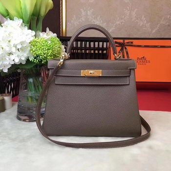 Hermes Kelly 32cm Shoulder Bag TOGO Leather KY32 Grey