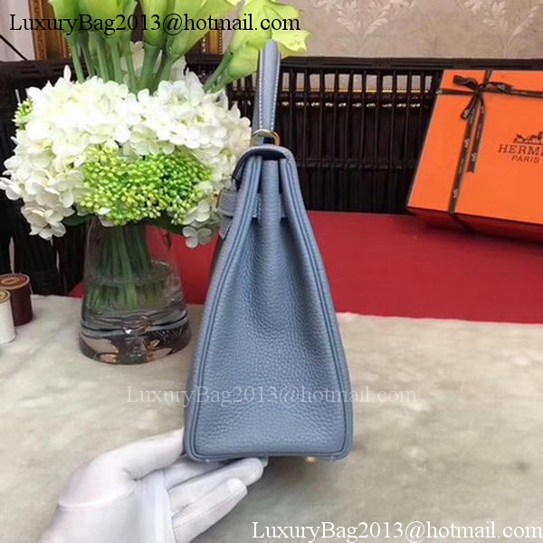 Hermes Kelly 32cm Shoulder Bag TOGO Leather KY32 Light Blue