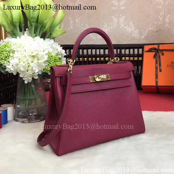 Hermes Kelly 32cm Shoulder Bag TOGO Leather KY32 Wine