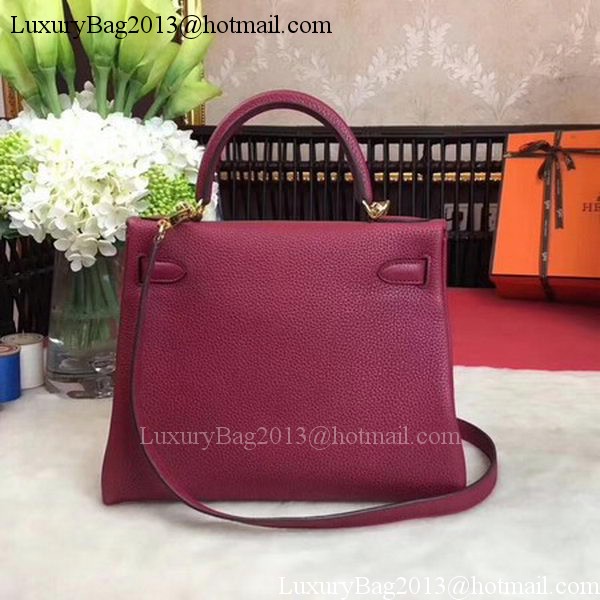 Hermes Kelly 32cm Shoulder Bag TOGO Leather KY32 Wine