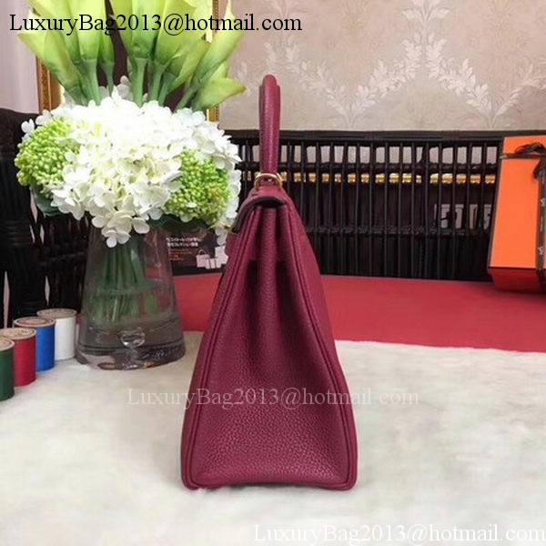 Hermes Kelly 32cm Shoulder Bag TOGO Leather KY32 Wine