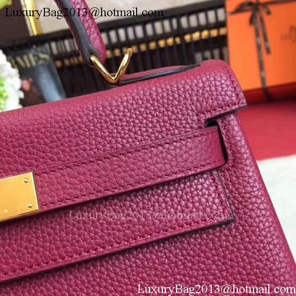 Hermes Kelly 32cm Shoulder Bag TOGO Leather KY32 Wine