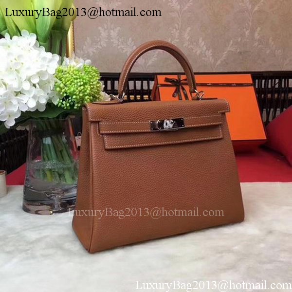 Hermes Kelly 32cm Shoulder Bag Wheat TOGO Leather KY32 Silver