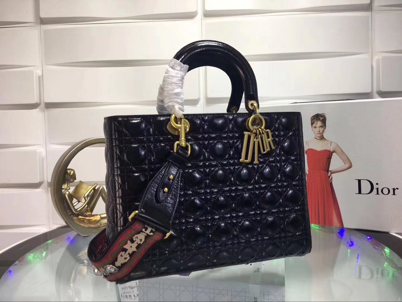 Dior Lady Bag Original Leather D6357 Black