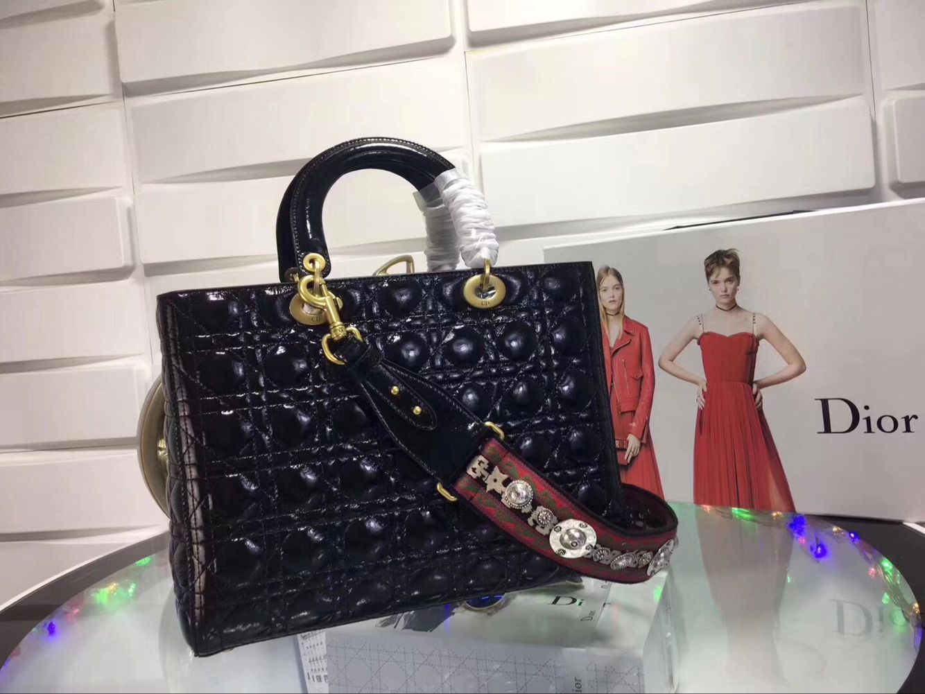 Dior Lady Bag Original Leather D6357 Black