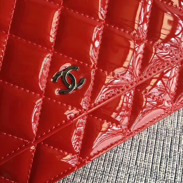 Chanel WOC Flap Bag Patent Leather A33814C Red